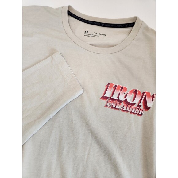 Under Armour Project‎ Rock Shirt Men's 2XL Beige Long Sleeve Iron Paradise Eagle - Picture 1 of 8